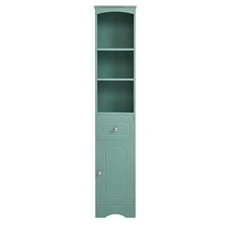 Freestanding Tall Bathroom Storage Cabinet with Drawer, MDF Board, Adjustable Shelf