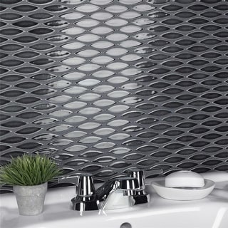 Merola Tile Pescado Storm Grey 12" x 12-1/2" Porcelain Mosaic Floor and Wall Tile