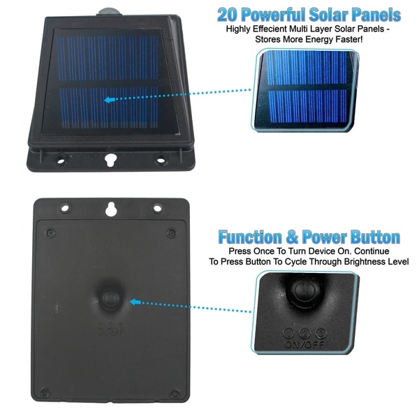 22 LED Solar Lights Wireless Waterproof Motion Sensor Outdoor Light for Patio, Deck, Yard with Motion Activated Auto On/Off