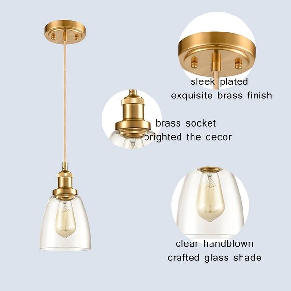 Bell Glass Mini Kitchen Island Pendant Light