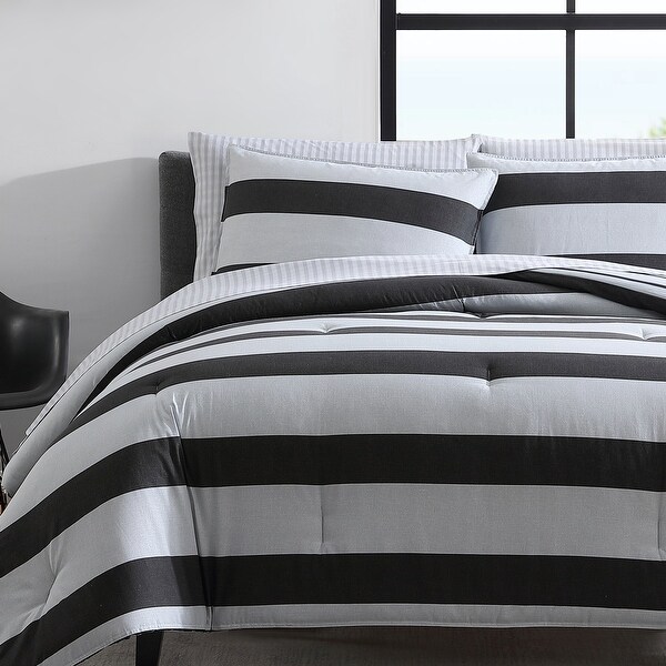 Nautica Lawndale Cotton Grey Duvet Cover Set