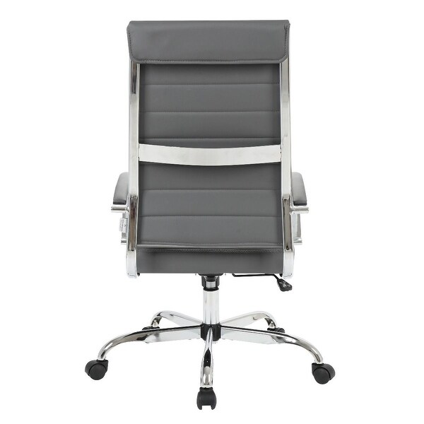 LeisureMod Benmar High-Back Adjustable Leather Office Chair