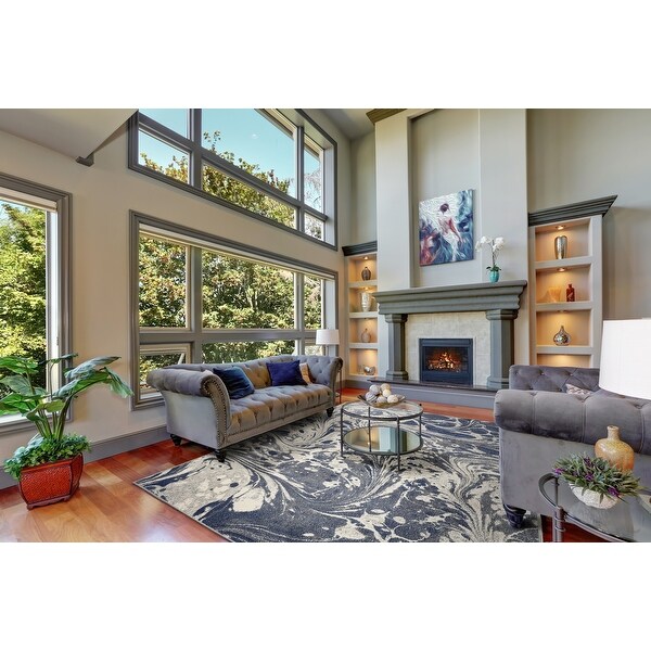 KAS Watercolors Mid-Century Marble Rug