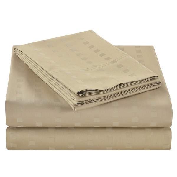 Spring Home 1200 Thread Count 100% Egyptian Cotton Deep Pocket Dobby Striped Sheet Set