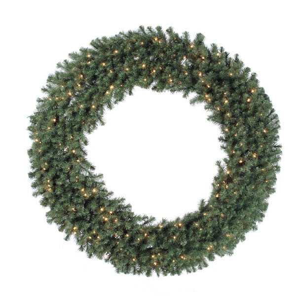 72-inch Douglas Wreath Dura-Lit with 200 Clear Lights, 1100 Tips