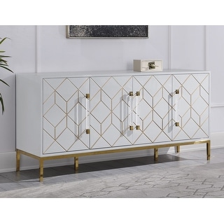Best Master Furniture Lacquer Contemporary 4 Door Sideboard