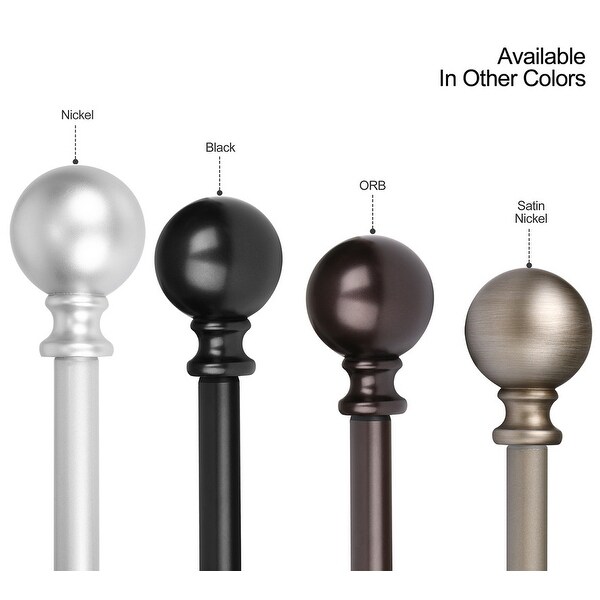 UTOPIA ALLEY 3/4 Inch Curtain Rod, Adjustable Single Decorative Drapery Rod for Windows 28 to 48inch