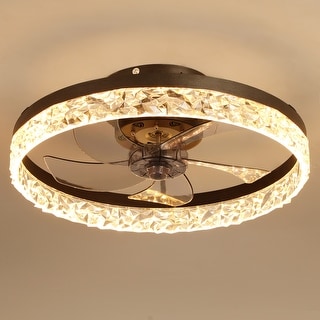 20" Ceiling Fan with Lights, Dimmable LED 6 Speeds Reversible Blades Timing with Remote Control