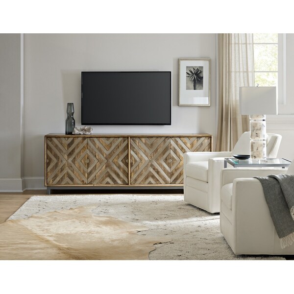 Hooker Furniture 5649-55 86" Wide 4 Door Metal and Mango Wood Media