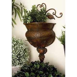 Brown Metal Traditional Planter 18 x 11 x 6