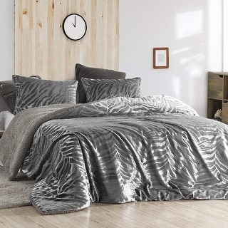 Primal Zebra Silver Black Coma Inducer Oversized Comforter Set