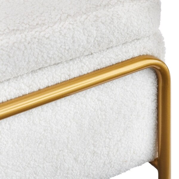 Estle Pink Boucle Fabric Storage Bench