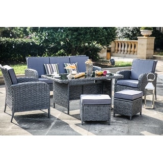 PATIO FESTIVAL 6-Piece Cushioned Conversation/ Dining Set