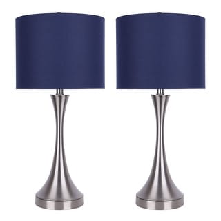 Lenuxe 25.25" Metal Table Lamp with USB Port (Set of 2)