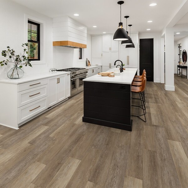 Greenbrier 25617 7" Wide Luxury Vinyl Wood Look Planks 0.5 mm Wear - Weathered Bark