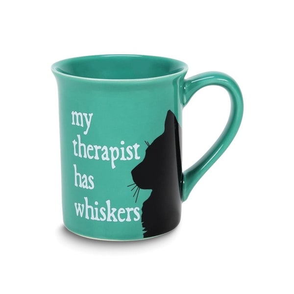 Curata My Therapist Has Whiskers 16 Oz. Stoneware Cat Mug