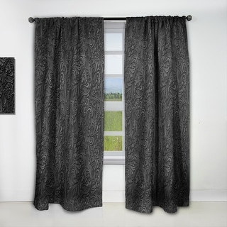 Designart '3D leaves in Shades of Black' Modern Blackout Curtain Single Panel
