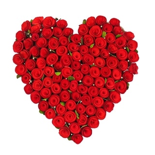 17" Red Floral Valentine's Heart Decoration