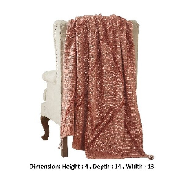 Veria 60 x 70 Cotton Throw with Diamond Pattern The Urban Port, Brown
