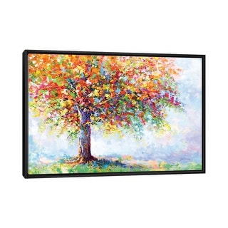 iCanvas "Colorful Tree Of Life" by Leon Devenice Framed|Gold