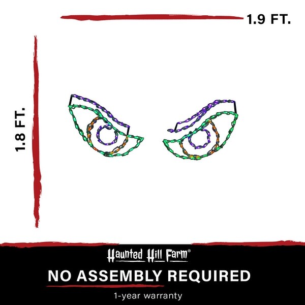 Haunted Hill Farm Halloween Indoor/Outdoor Scary Eyes LED Light (23 in. W x 22 in. H)