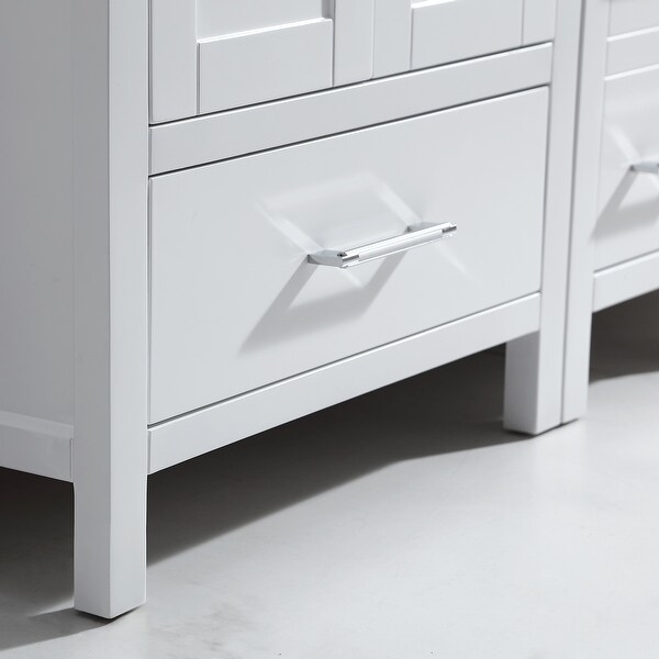 Wilshire 60'' Free-standing Double Bathroom Vanity Set with Carrara Engineered Top,5 soft close drawers and 4 soft close doors