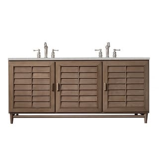 James Martin Vanities Portland 72" Double Vanity, Whitewashed Walnut