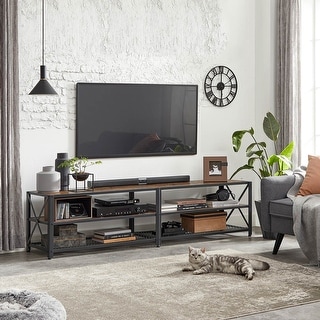 VASAGLE TV Stand for TV up to 75 Inches, TV Table, Entertainment Center, 3-Tier TV Console, Steel Frame,for Living Room