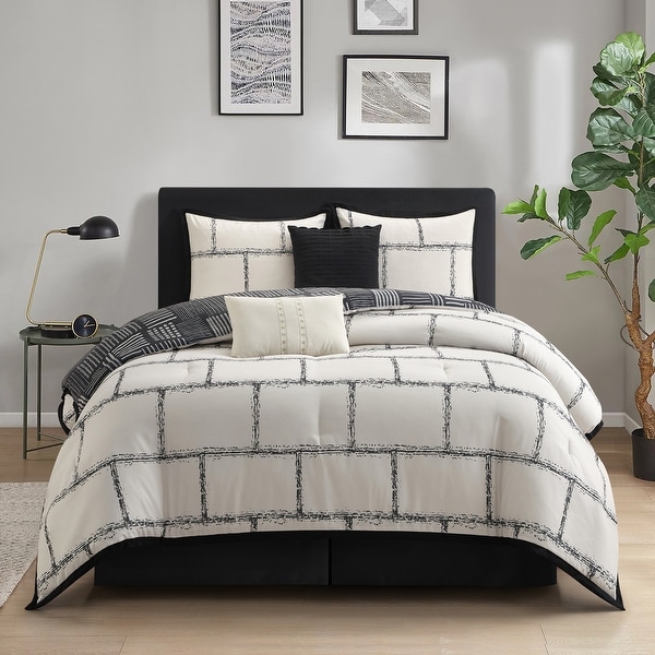 Grand Avenue Jayden 6 Piece Contemporary Reversible Comforter Set
