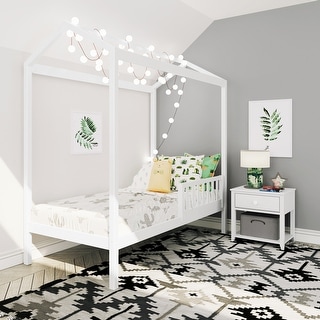 Max and Lily Twin House Bed with Guard Rail