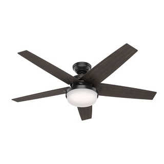 Hunter 52" Brenham Ceiling Fan with LED Light Kit and Handheld Remote - Matte Black
