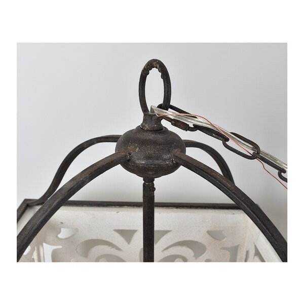 Mariah 29" Wood and Metal Pendant Light - 18"Sq x 29"L/84"L Cord/72"L Chain