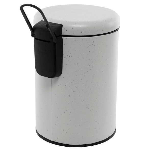 Elle Décor 2 Pack Speckled Design 3 Liter Step Bin with Lid Trash Can