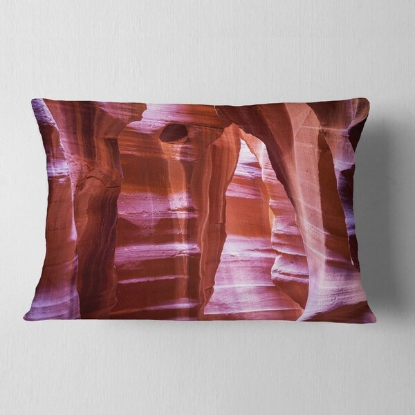 Designart 'Antelope Canyon Structures' Landscape Photography Throw Pillow