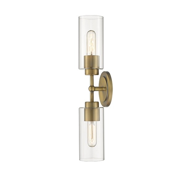Aged Brass Vanity/Sconce Modern 2-Light