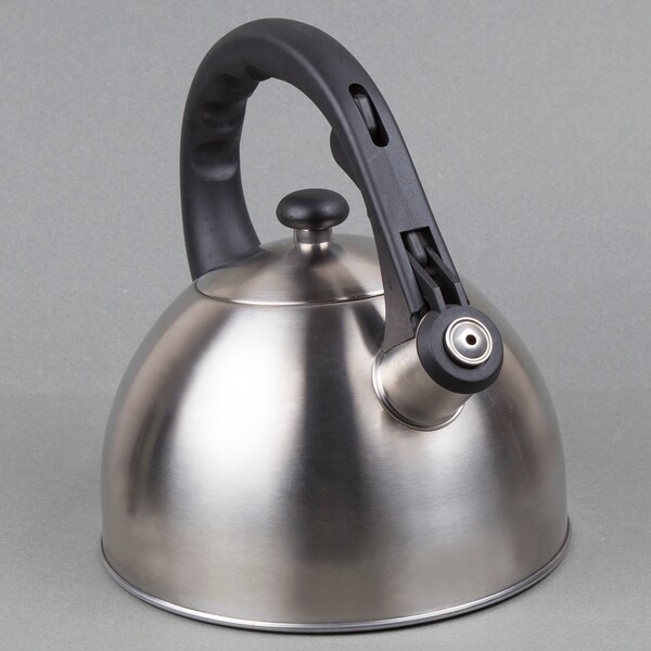 Creative Home Satin Splendor 2.8 Quart Stainless Steel Whistling Tea Kettle with Aluminum Capsulated Bottom