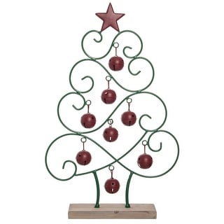 Transpac Metal 18.5 in. Multicolored Christmas Bell Tree Decor - Red, Green - 11.75" x 3" x 18.5"