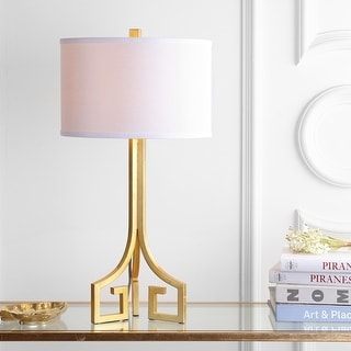 SAFAVIEH Lighting 27-inch Arabelle Hardback Gold Table Lamp (Set of 2) - 14"x14"x27.5"