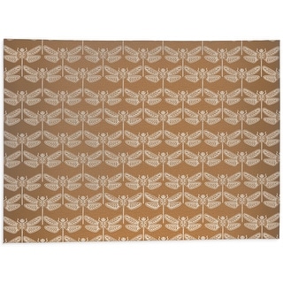 DRAGONFLY SILHOUETTE LIGHT BROWN Bath Rug By Kavka Designs