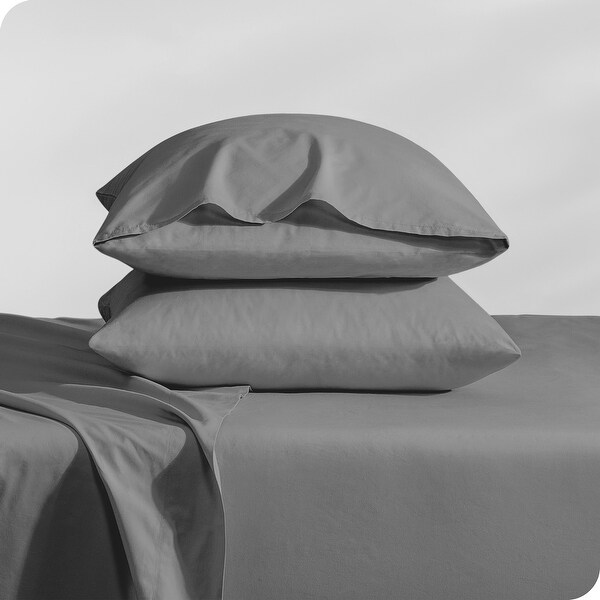 100% Organic Cotton Pillowcase Set - Crisp Percale Weave - Lightweight & Breathable - Set of 2