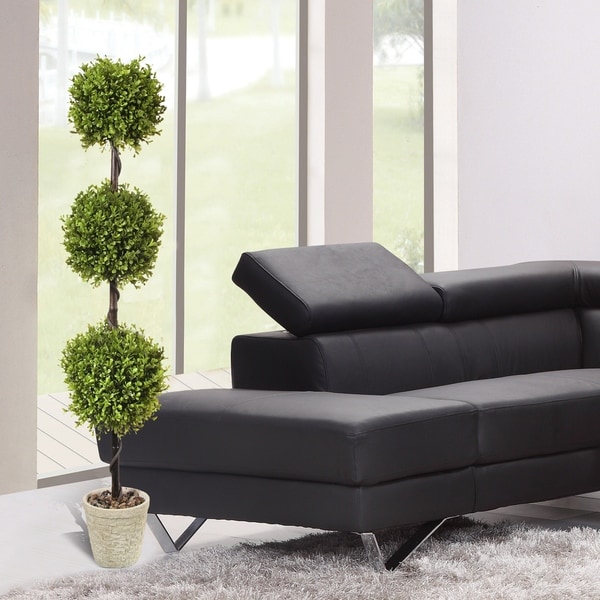 Spring Boxwood Triple Ball Topiary Potted 48" - Plastic and Cement