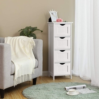 White Bathroom Storage Cabinet with Drawers