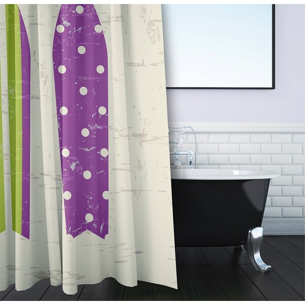Triple Surf Geometric Print Shower Curtain