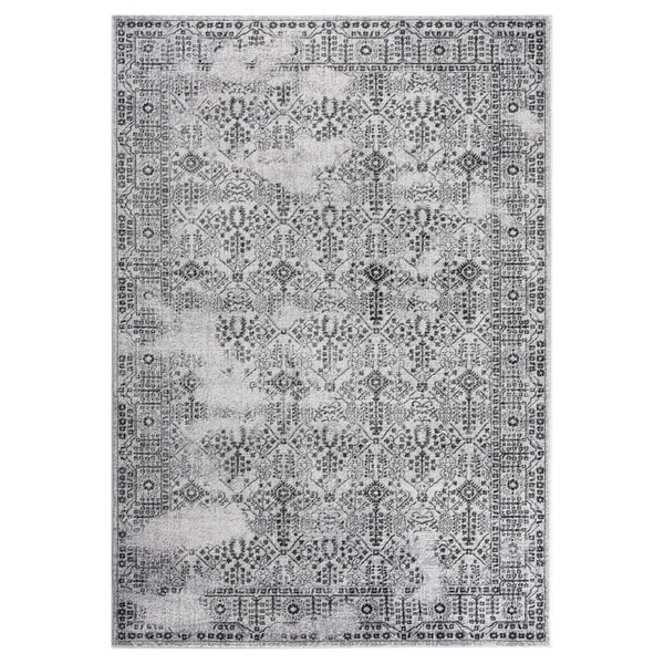 GAD DAISY Collection Garden Chic Classic/Transional L.Gray/D.Gray Rug - 7'10" X 10'2"