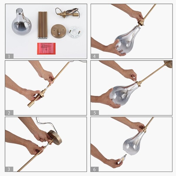 Synia Modern Contemporary Mini Pendant Light Brass Island Lighting with Tear Drop Glass