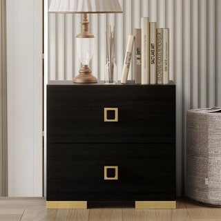 CraftPorch Modern Luxurious 2-Drawers Nightstand