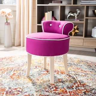 SAFAVIEH Georgia Fuchsia Vanity Stool - 17.9" x 19" x 22.8"