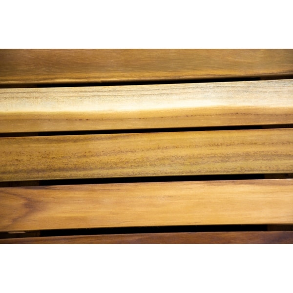 EcoDecors 31" x 18" Teak Shower Bath Floor Mat - WoodLand Brown Finish