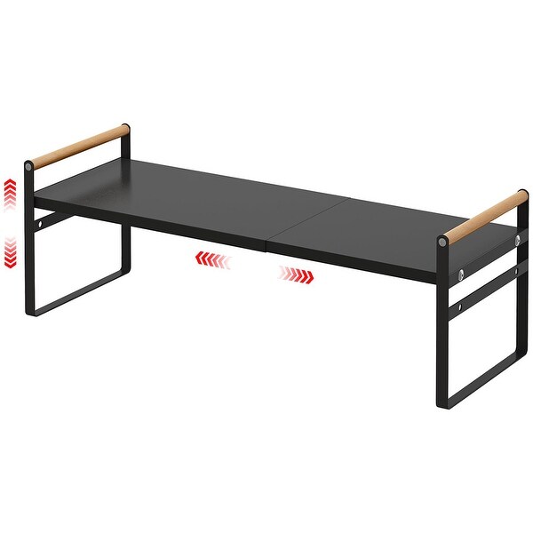 Expandable Shelf Organizer, Adjustable Height Countertop Storage Shelf