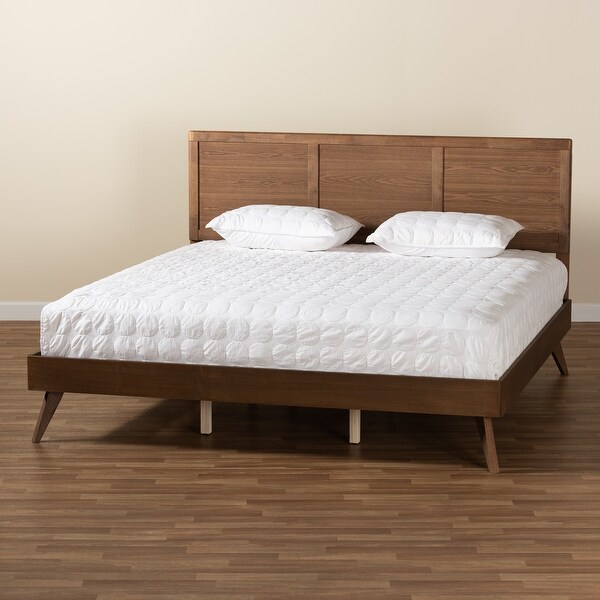 Carson Carrington Ulvsta Mid-century Walnut Wood Platform Bed